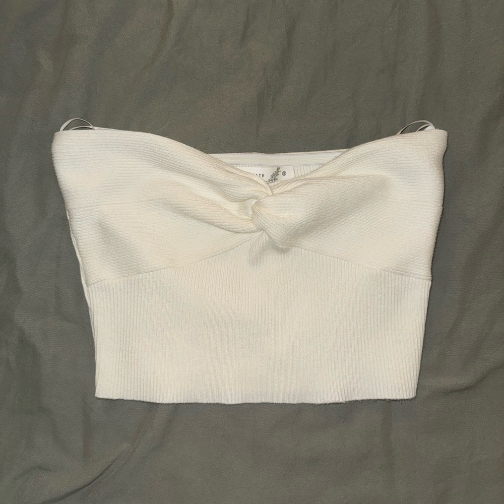 Altar'd State Cream Knotted Tube Top